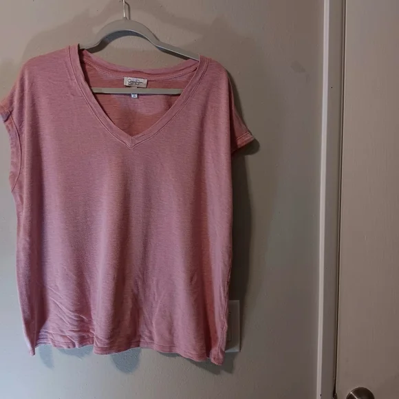 Soft V-Neck Women’s Tee - Pink - Picture 9 of 11
